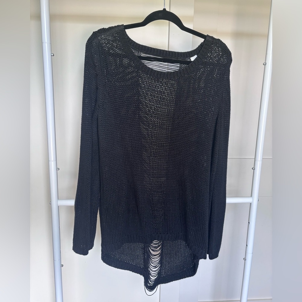 H&M Charcoal Open-Knit Top